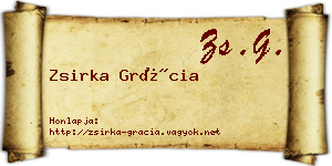 Zsirka Grácia névjegykártya